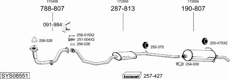 Bosal SYS08551 - Система випуску ОГ autozip.com.ua