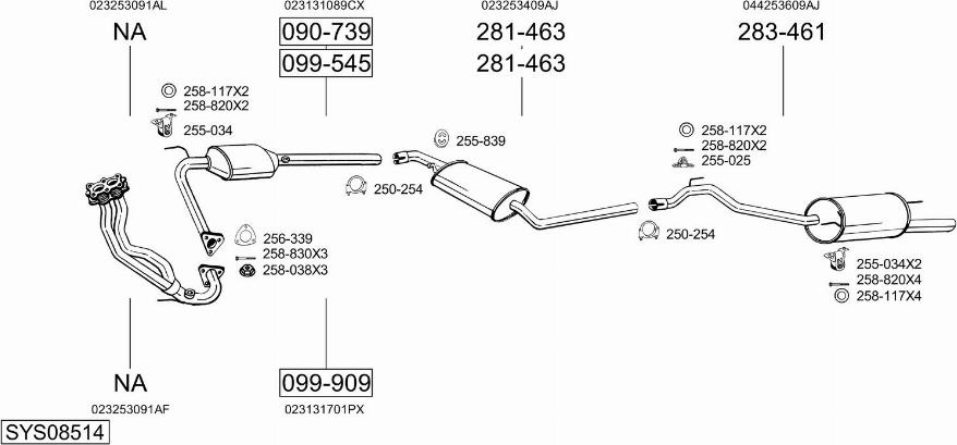 Bosal SYS08514 - Система випуску ОГ autozip.com.ua