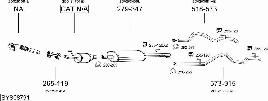 Bosal SYS08791 - Система випуску ОГ autozip.com.ua