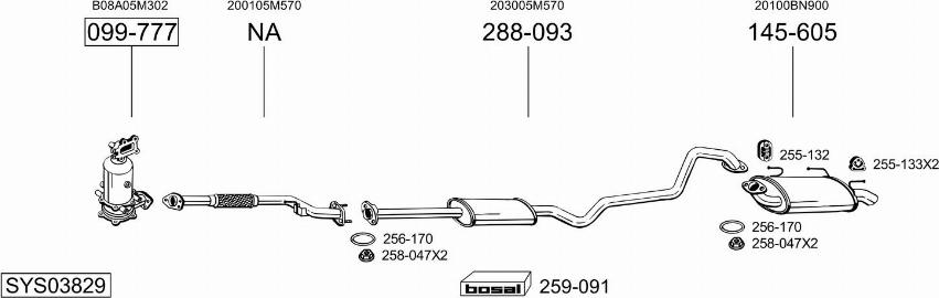 Bosal SYS03829 - Система випуску ОГ autozip.com.ua