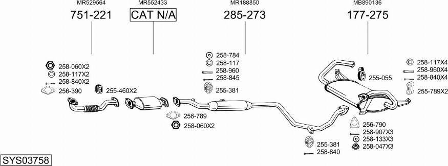 Bosal SYS03758 - Система випуску ОГ autozip.com.ua