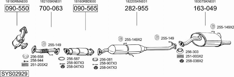 Bosal SYS02929 - Система випуску ОГ autozip.com.ua