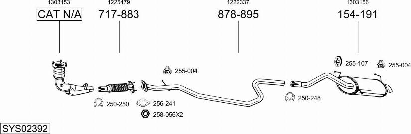 Bosal SYS02392 - Система випуску ОГ autozip.com.ua