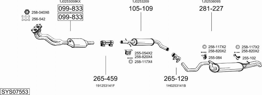 Bosal SYS07553 - Система випуску ОГ autozip.com.ua