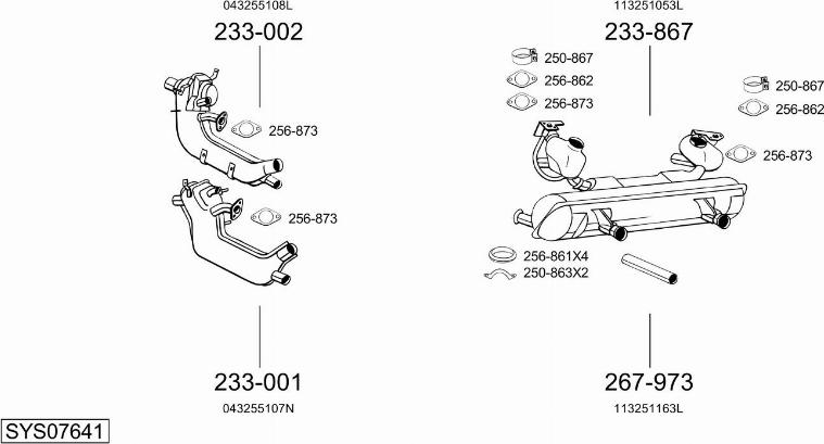 Bosal SYS07641 - Система випуску ОГ autozip.com.ua