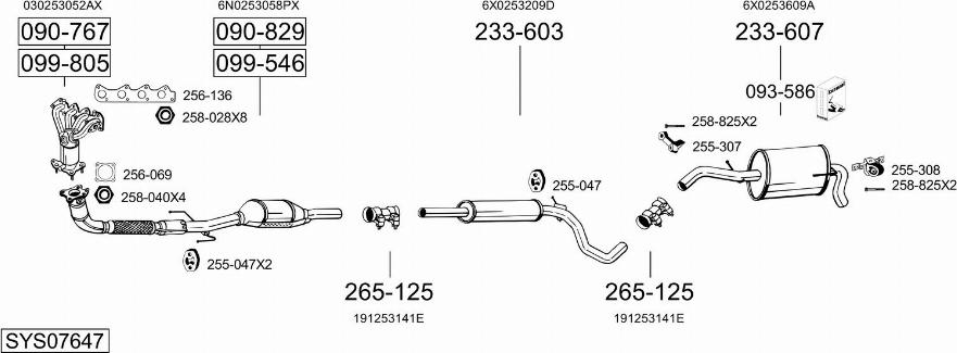 Bosal SYS07647 - Система випуску ОГ autozip.com.ua