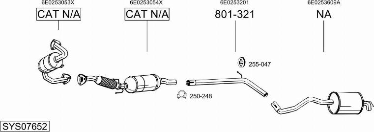 Bosal SYS07652 - Система випуску ОГ autozip.com.ua