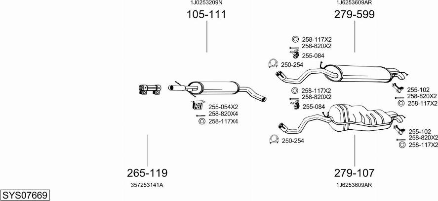 Bosal SYS07669 - Система випуску ОГ autozip.com.ua