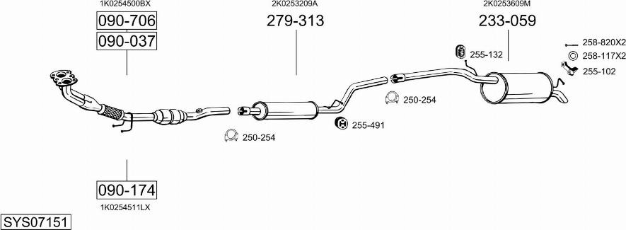 Bosal SYS07151 - Система випуску ОГ autozip.com.ua