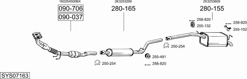 Bosal SYS07163 - Система випуску ОГ autozip.com.ua