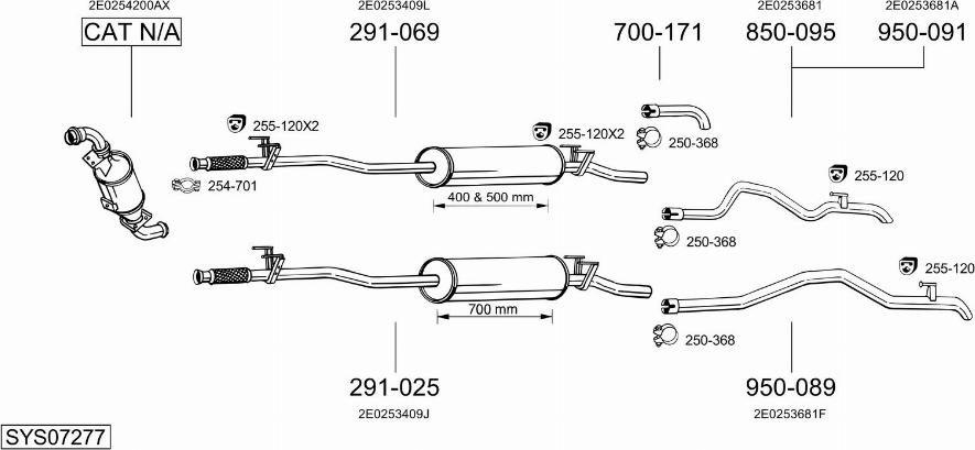 Bosal SYS07277 - Система випуску ОГ autozip.com.ua