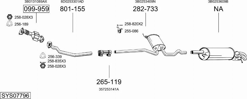 Bosal SYS07796 - Система випуску ОГ autozip.com.ua