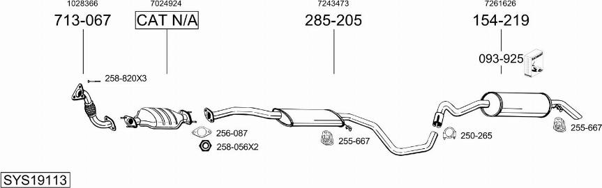 Bosal SYS19113 - Система випуску ОГ autozip.com.ua