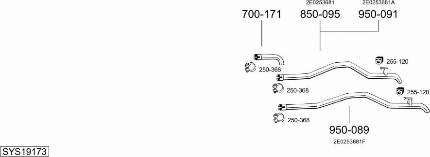 Bosal SYS19173 - Система випуску ОГ autozip.com.ua