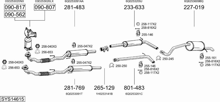 Bosal SYS14615 - Система випуску ОГ autozip.com.ua