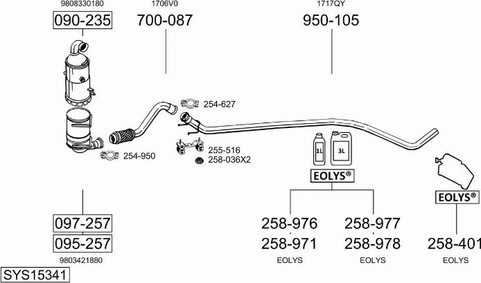 Bosal SYS15341 - Система випуску ОГ autozip.com.ua