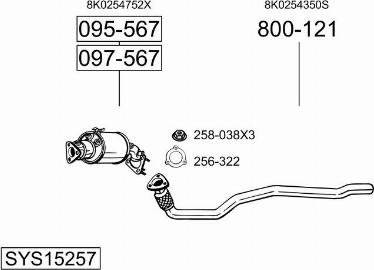 Bosal SYS15257 - Система випуску ОГ autozip.com.ua