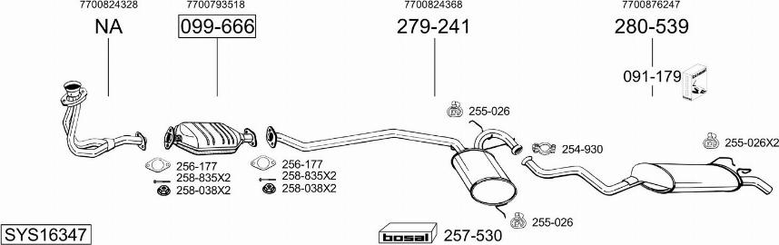 Bosal SYS16347 - Система випуску ОГ autozip.com.ua