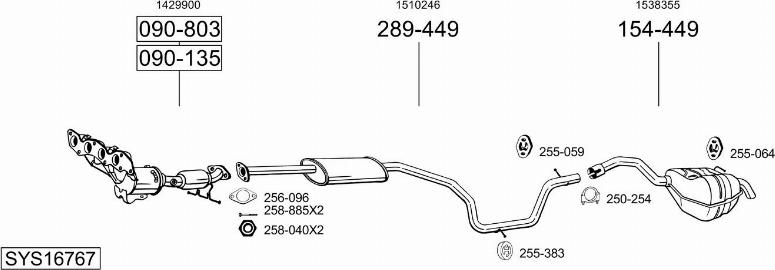 Bosal SYS16767 - Система випуску ОГ autozip.com.ua