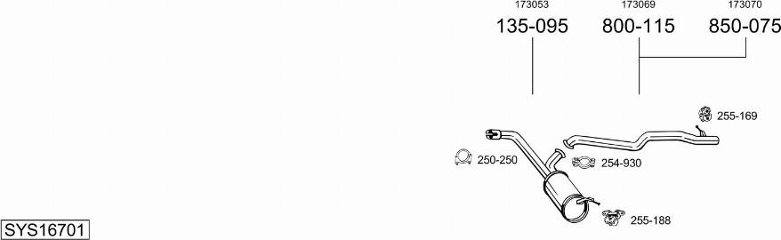 Bosal SYS16701 - Система випуску ОГ autozip.com.ua