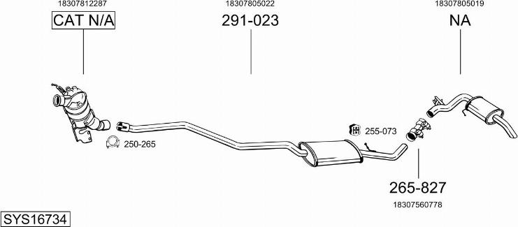 Bosal SYS16734 - Система випуску ОГ autozip.com.ua