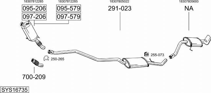 Bosal SYS16735 - Система випуску ОГ autozip.com.ua