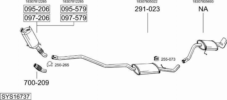 Bosal SYS16737 - Система випуску ОГ autozip.com.ua