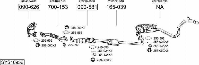 Bosal SYS10956 - Система випуску ОГ autozip.com.ua