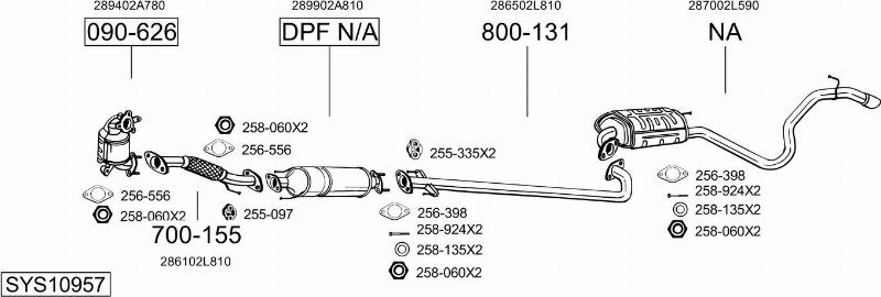 Bosal SYS10957 - Система випуску ОГ autozip.com.ua