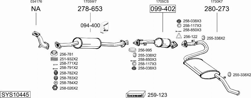 Bosal SYS10445 - Система випуску ОГ autozip.com.ua