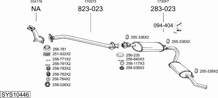 Bosal SYS10446 - Система випуску ОГ autozip.com.ua