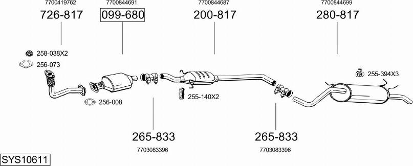 Bosal SYS10611 - Система випуску ОГ autozip.com.ua