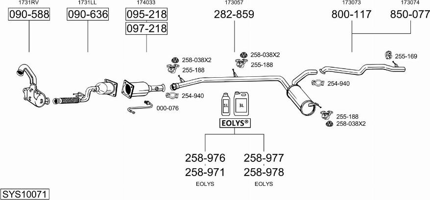 Bosal SYS10071 - Система випуску ОГ autozip.com.ua