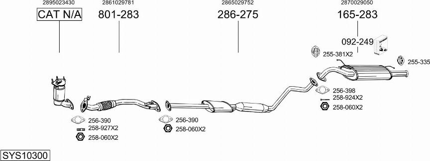 Bosal SYS10300 - Система випуску ОГ autozip.com.ua