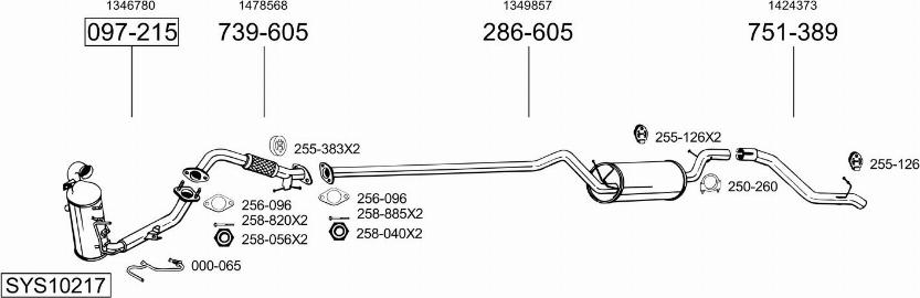 Bosal SYS10217 - Система випуску ОГ autozip.com.ua