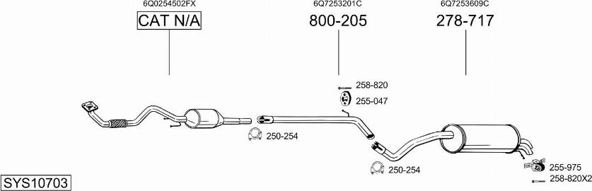 Bosal SYS10703 - Система випуску ОГ autozip.com.ua