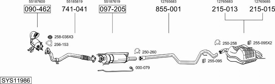 Bosal SYS11986 - Система випуску ОГ autozip.com.ua