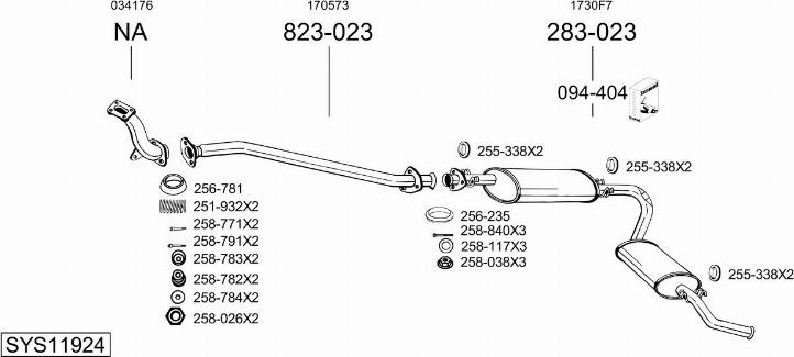 Bosal SYS11924 - Система випуску ОГ autozip.com.ua