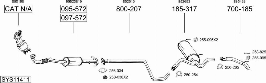 Bosal SYS11411 - Система випуску ОГ autozip.com.ua