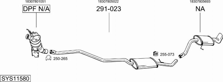 Bosal SYS11580 - Система випуску ОГ autozip.com.ua