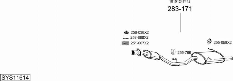 Bosal SYS11614 - Система випуску ОГ autozip.com.ua