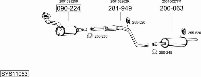 Bosal SYS11053 - Система випуску ОГ autozip.com.ua