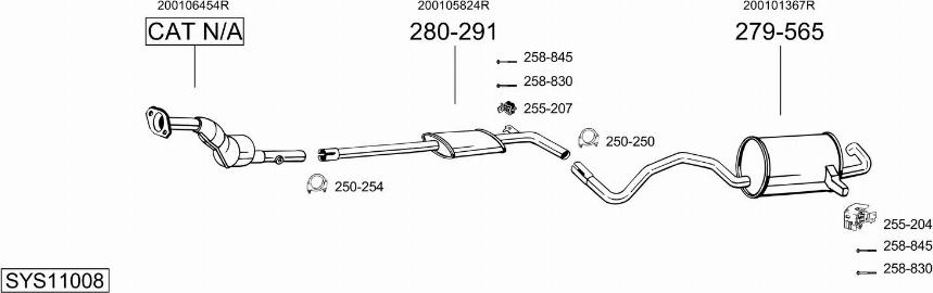 Bosal SYS11008 - Система випуску ОГ autozip.com.ua