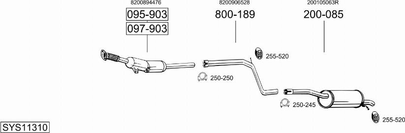 Bosal SYS11310 - Система випуску ОГ autozip.com.ua