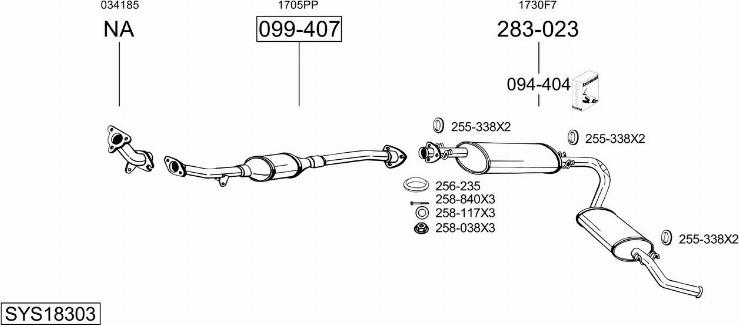 Bosal SYS18303 - Система випуску ОГ autozip.com.ua