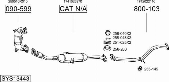 Bosal SYS13443 - Система випуску ОГ autozip.com.ua