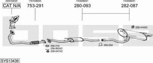 Bosal SYS13436 - Система випуску ОГ autozip.com.ua