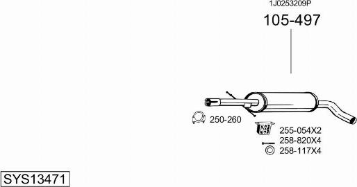 Bosal SYS13471 - Система випуску ОГ autozip.com.ua