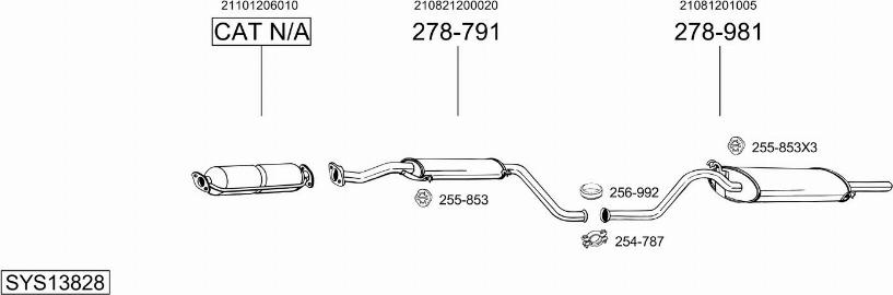 Bosal SYS13828 - Система випуску ОГ autozip.com.ua