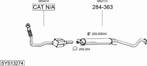 Bosal SYS13274 - Система випуску ОГ autozip.com.ua